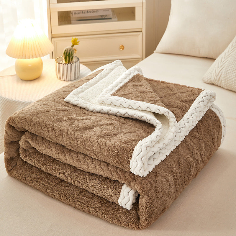 Couverture Polaire Sherpa Avec Design Texturé Réversible Deux Textures Pour Un Confort Doublé