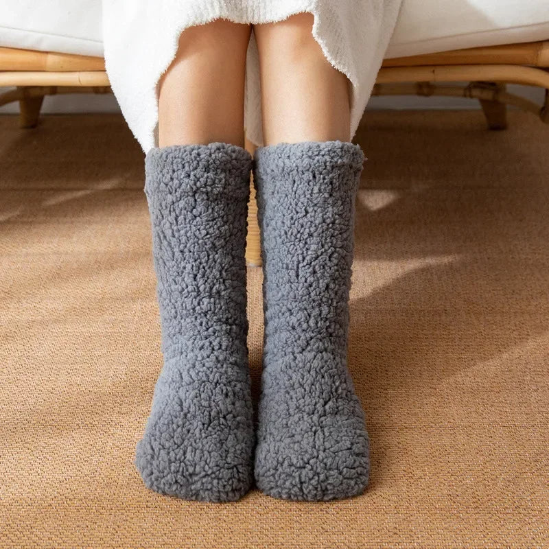 Isabella Plush Chaussettes Chausssons Décontractés Mi Mollet Doux Intérieur En Peluche Pour Confort À Domicile