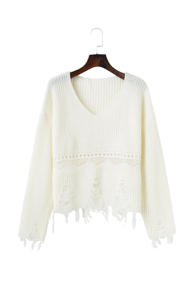 Damen Pullover mit lässigem Fransen-Design Amawinc