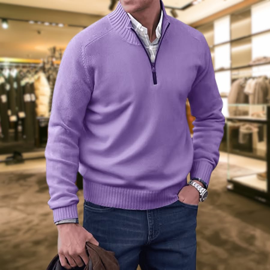 Edler Kaschmirpullover mit Reißverschluss von UWE