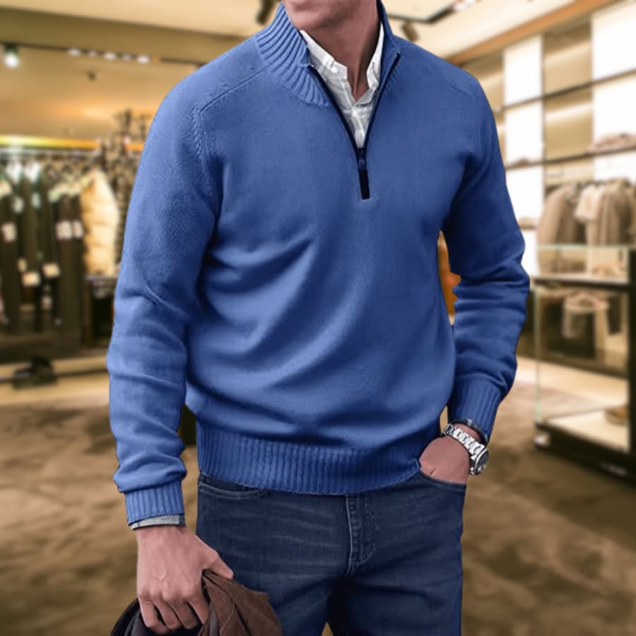 Edler Kaschmirpullover mit Reißverschluss von UWE