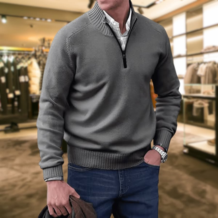 Edler Kaschmirpullover mit Reißverschluss von UWE