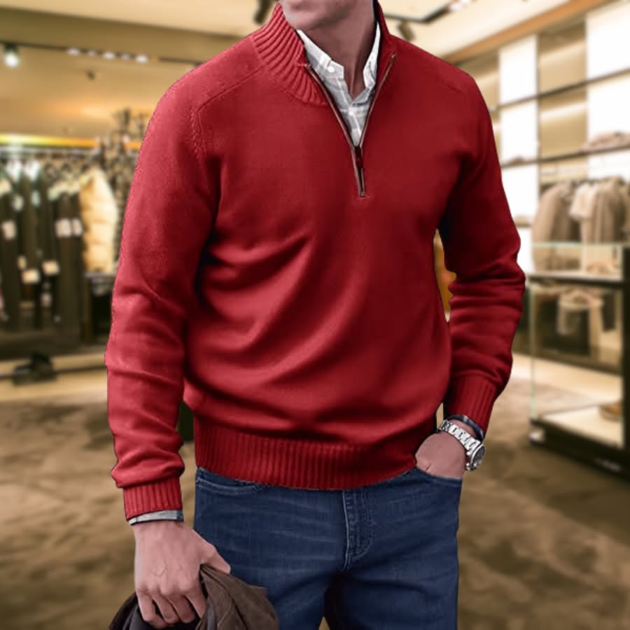 Edler Kaschmirpullover mit Reißverschluss von UWE