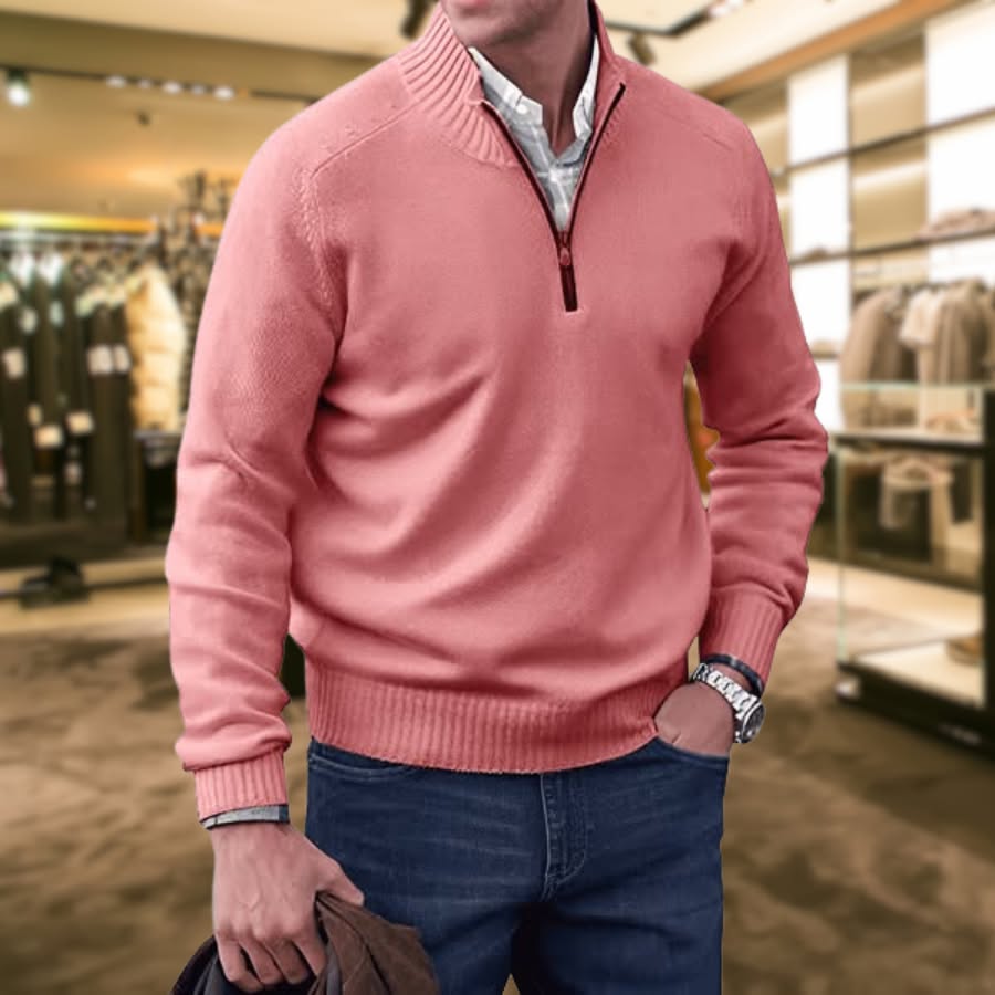 Edler Kaschmirpullover mit Reißverschluss von UWE