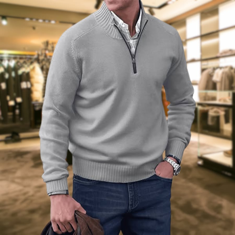 Edler Kaschmirpullover mit Reißverschluss von UWE