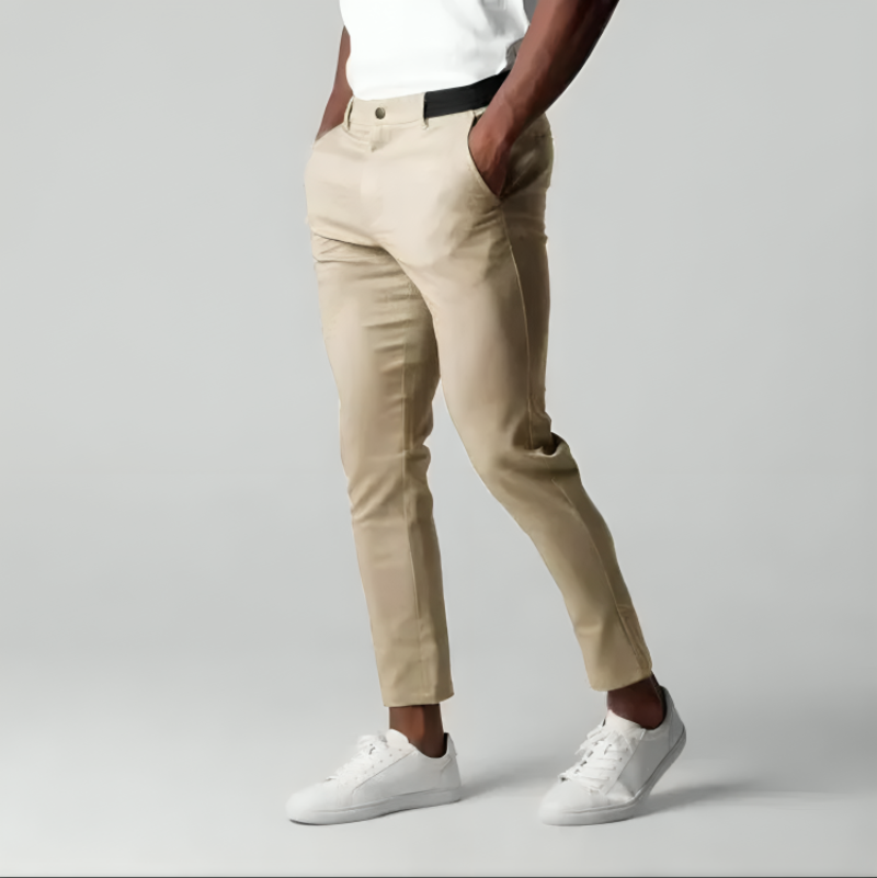 Pantalon Brannor En Coton À Coupe Tapered Pour Homme Respirant Avec Stretch Devant Plat Confort Toute Saison Amawinc