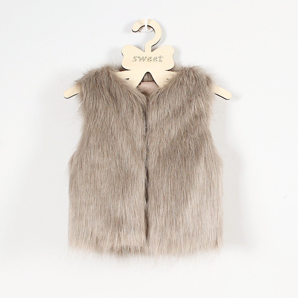 Damen Flauschige Kunstpelzweste mit elegantem Schnitt Amawinc