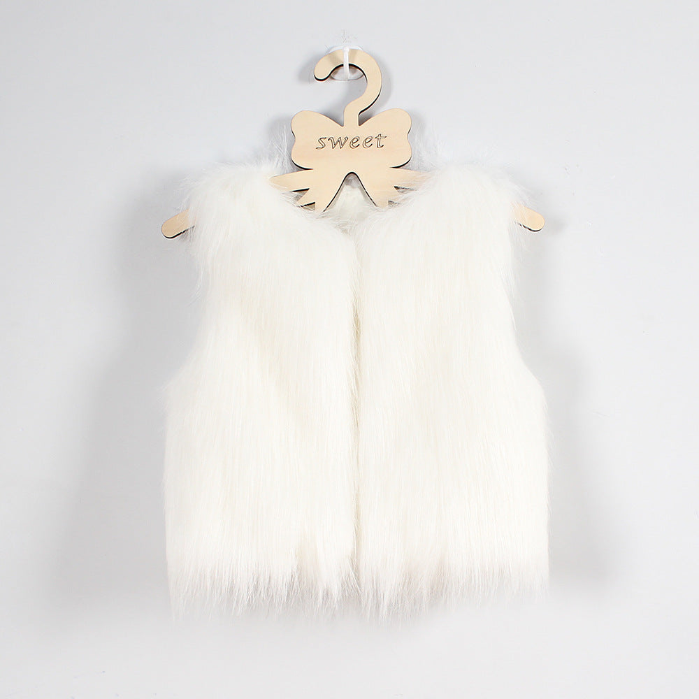 Damen Flauschige Kunstpelzweste mit elegantem Schnitt Amawinc