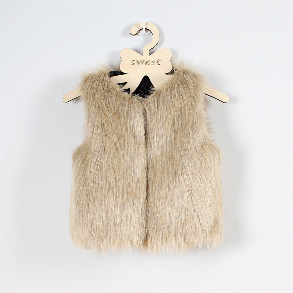 Damen Flauschige Kunstpelzweste mit elegantem Schnitt Amawinc
