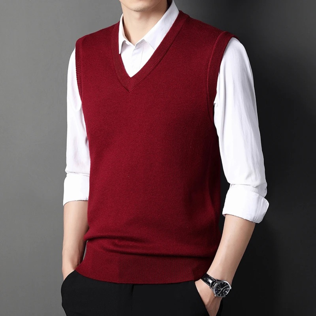 Gilet En Maille Harrison Couleur Unie Confortable Respirant Léger Parfait Pour Superposer Sur Des Chemises