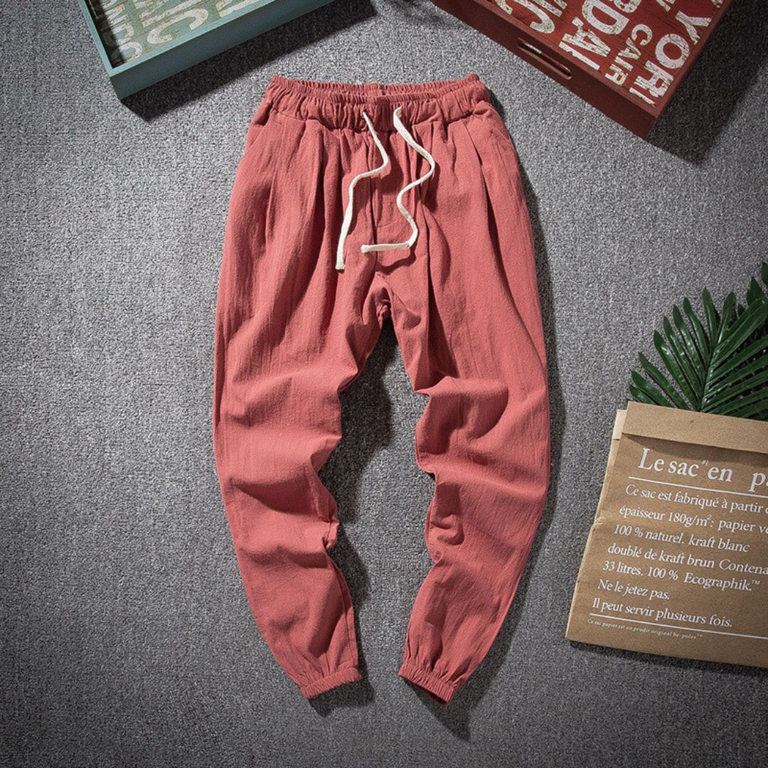 Joggeurs Brooks Classic Look En Mélange Lin Respirant Léger Confort Décontracté Et Élégant Pour Maison Et Ville