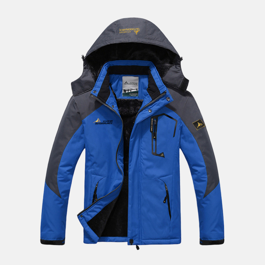 Veste Homme Capuche En Tissu Tissé Avec Col Debout Et Doublure Polaire Confort Décontracté Longueur Hip