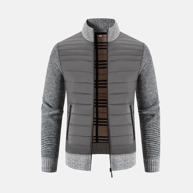 Veste Hybride Homme Rembourrée Avec Manches Tricot Pour Temps Froid Slim Fit Longueur Des Hanches