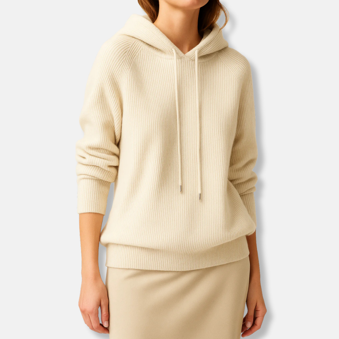 Hoodie Femme En Maille Coupe Décontractée Capuche Manches Raglan Longues Élégant Confortable Idéale Style Sophistiqué