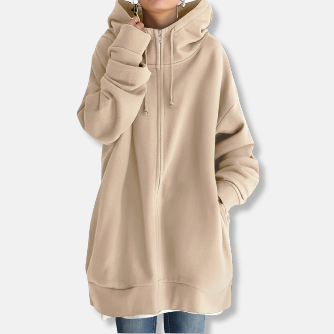 Veste À Capuche Femme Ample En Polaire Douce Avec Fermeture Éclair Manches Longues Décontractée Nordisk Flair