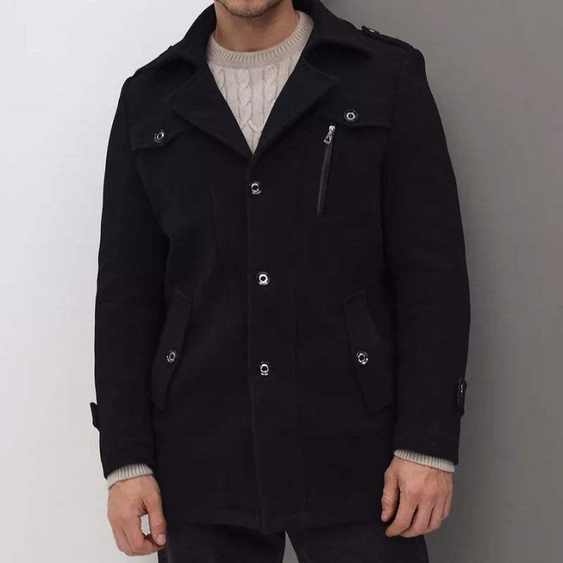 Manteau En Laine Mélangée Darlington Avec Écharpe Détachable Pour Silhouette Élégante Polyvalente Et Chaude