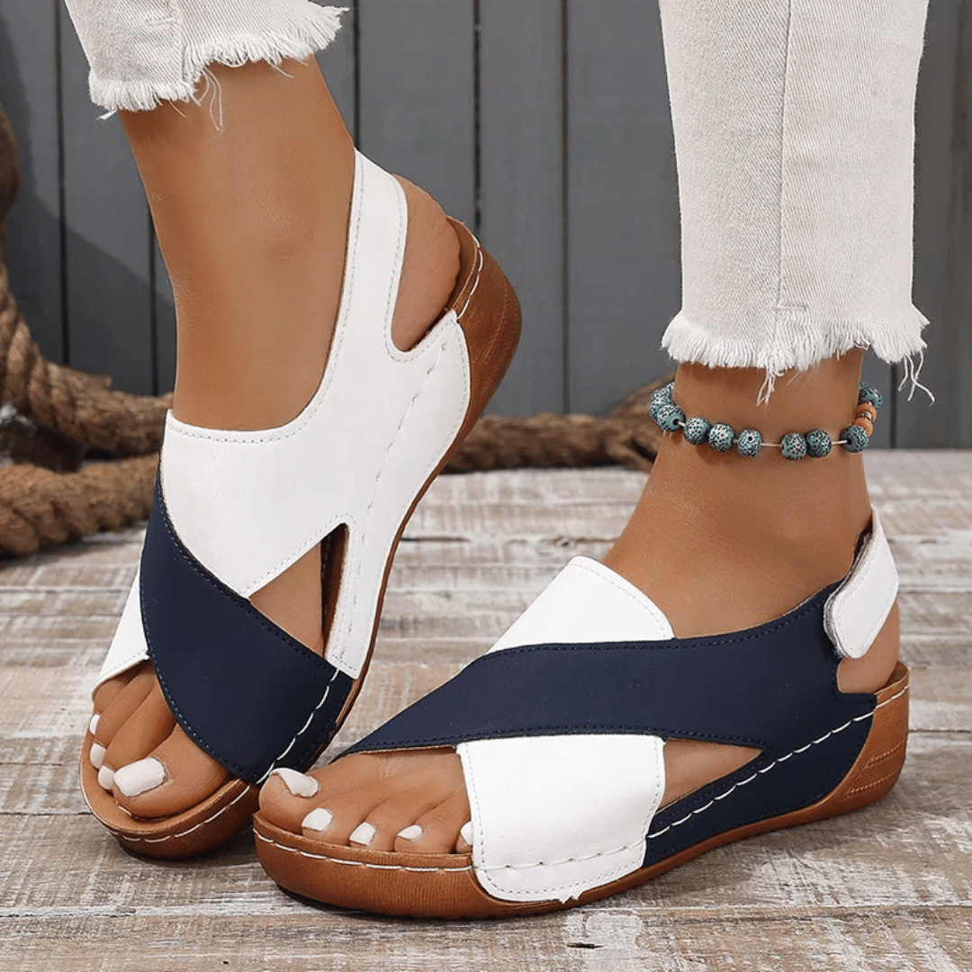 Sandales Orthopédiques Nina à Talons Compensés Confort Supérieur pour Femme Conçues pour Marcher Toute Journée