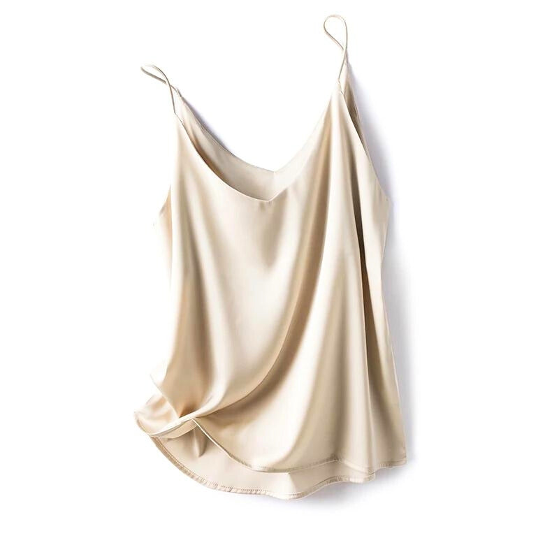Élise Camisole Satinée Douce Pour Été Élégante Et Superpositions Raffinées Avec Éclat Subtil