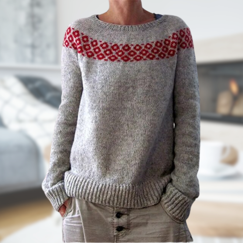 Damen-Pullover mit Rundhalsausschnitt