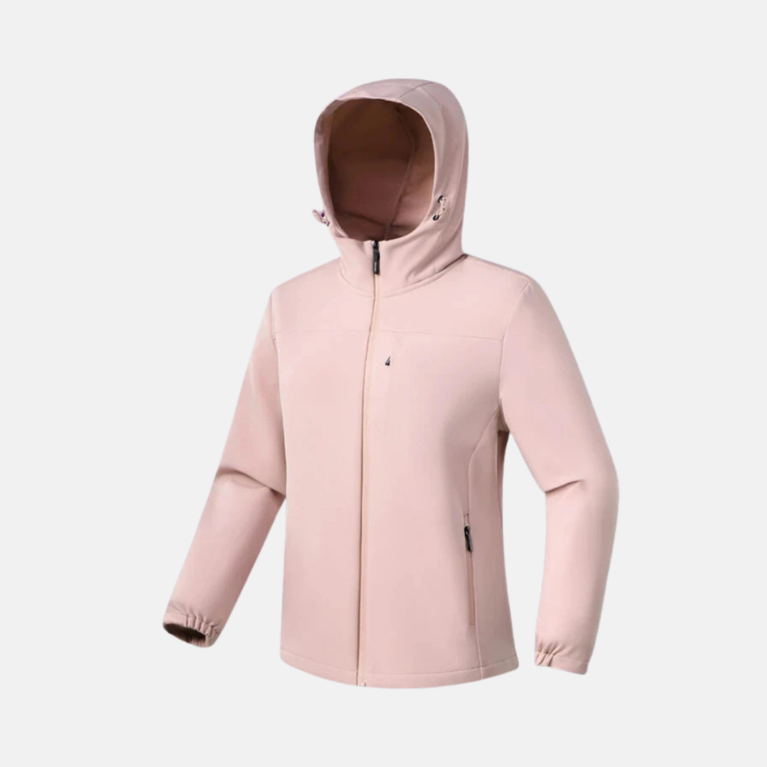 Veste Softshell Femme Stretch À Capuche Coupe Regular Poignets Élastiques Pour Activité Quotidienne Et Plein Air