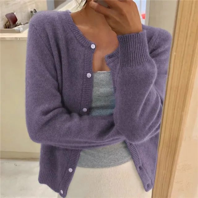 Cardigan Boutonné Pour Femmes D'Hiver À Manches Longues En Maille Décontractée Erica