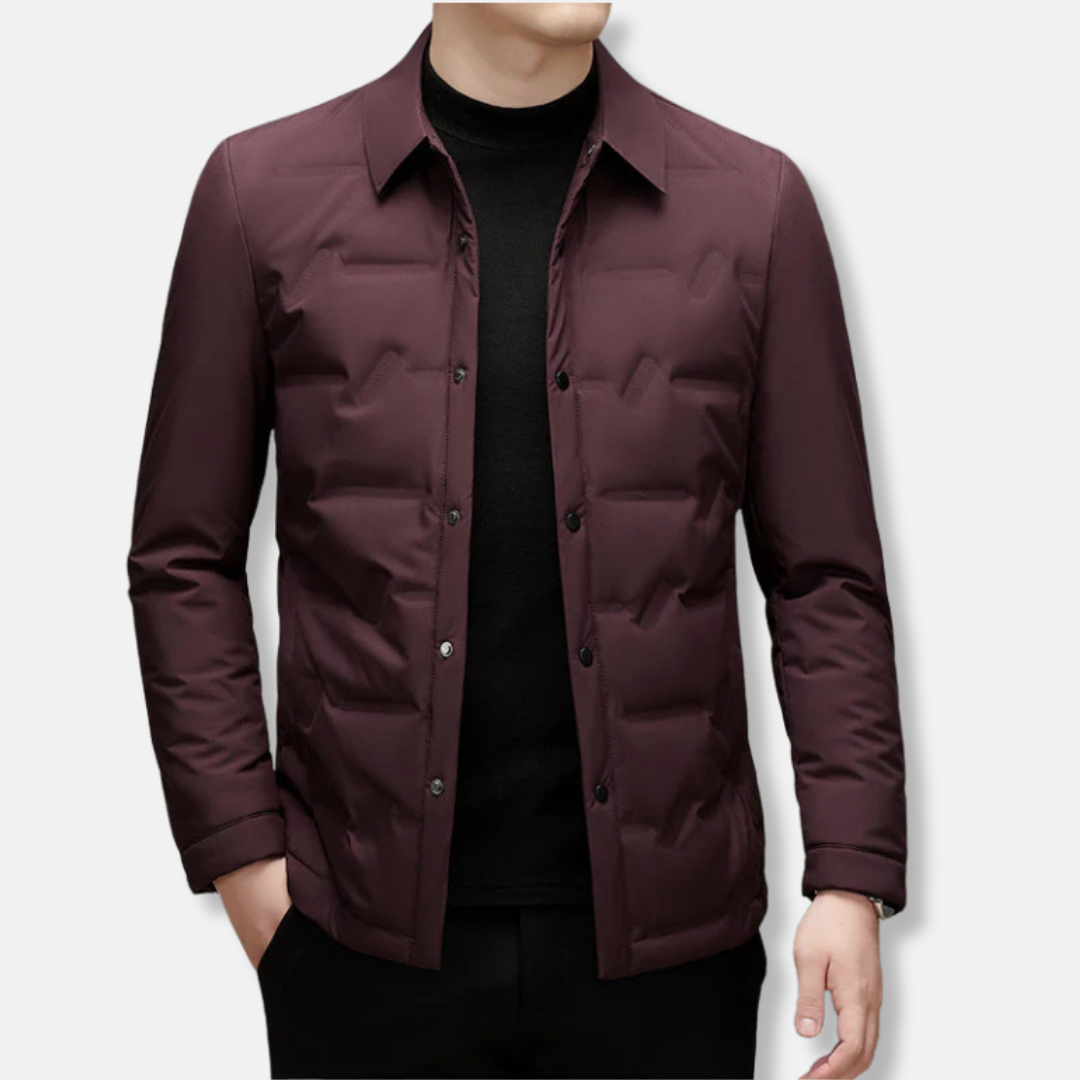 Doudoune Homme Nordisk Flair Slim Fit Matelassée Imperméable Fermeture Boutons Longueur Taille