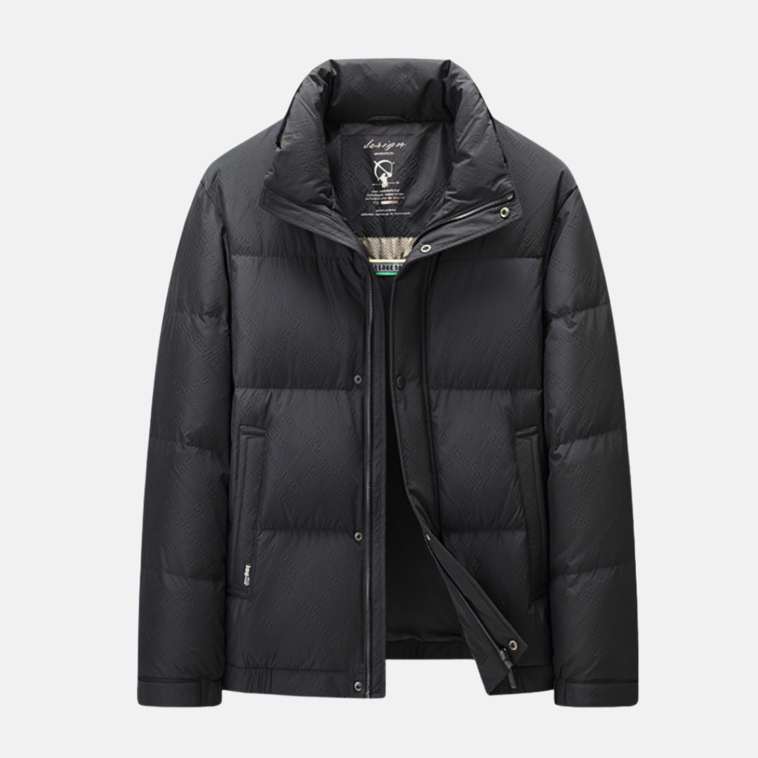 Amawinc Nordisk Flair Manteau Doudoune Pour Homme Matelassé Col Haut Boutons Pression Chaud Confortable Coupe Regular