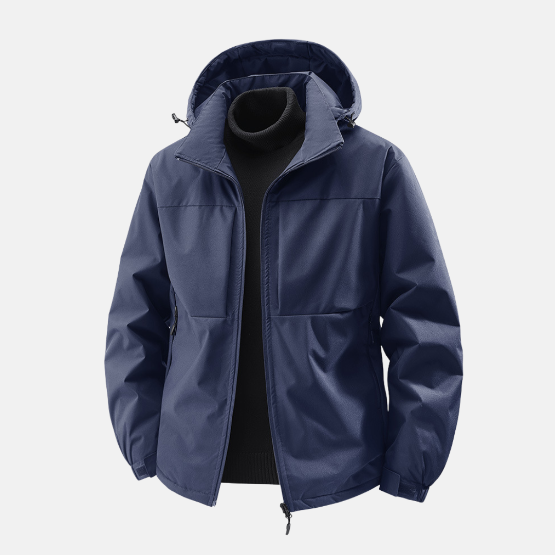 Veste à Capuche Homme Imperméable Au Vent Coupe Décontractée Zip Devant Avec Poches Nordisk Flair