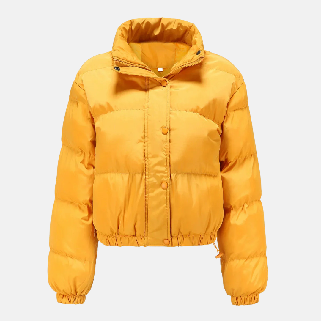 Manteau Puffer Oversize Femme Imperméable Matelassé Avec Ourlet Court Et Fermeture Par Boutons
