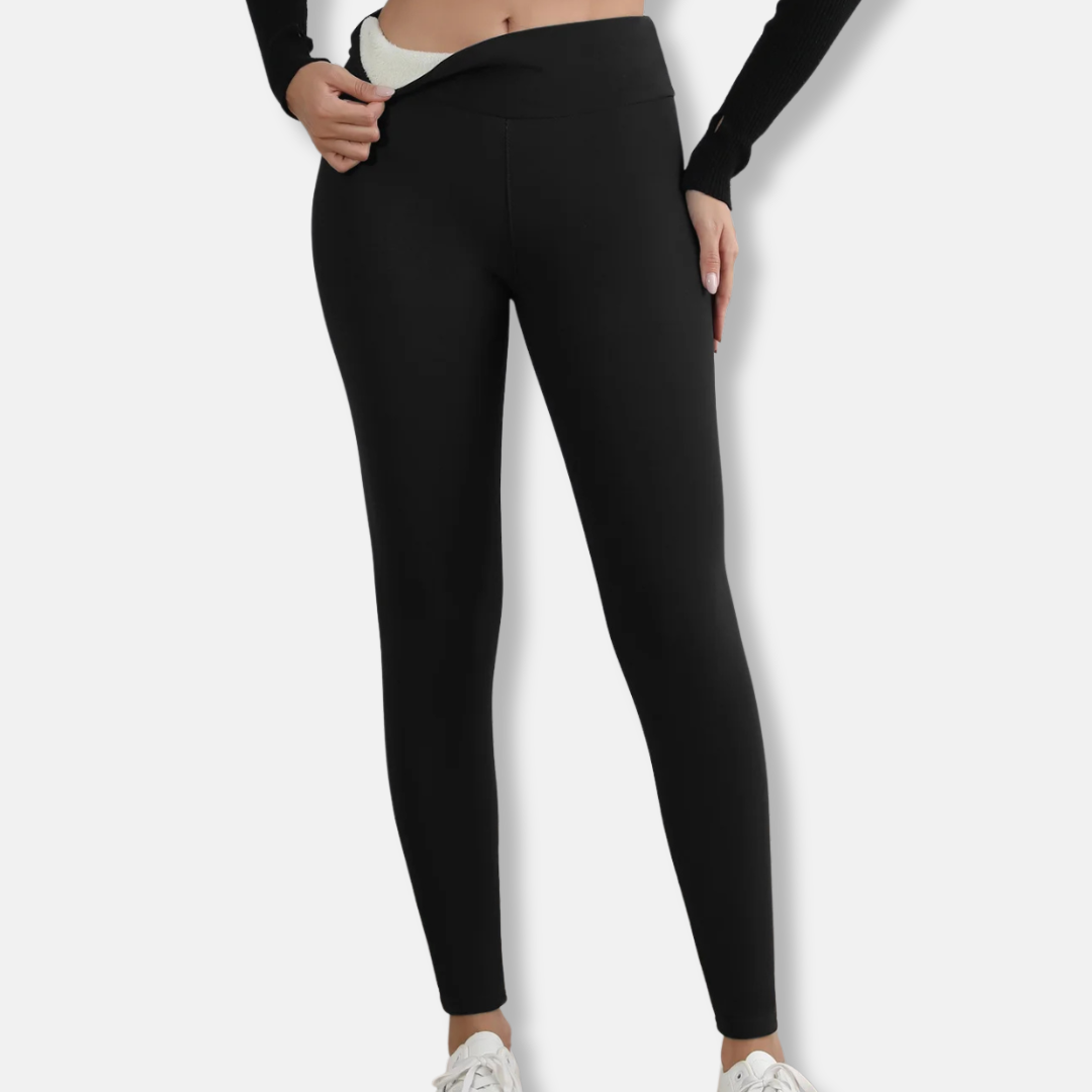 Leggings Femme Taille Haute Doublure Peluche Longueur Totale Coupe Ajustée Au Corps Nordisk Flair