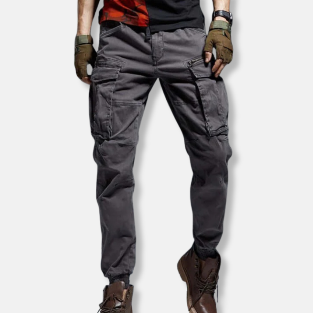 Amawinc Pantalon Jogger Cargo Homme Confort Décontracté Coton Poches Utilitaires Poignets Élastiques Quotidien