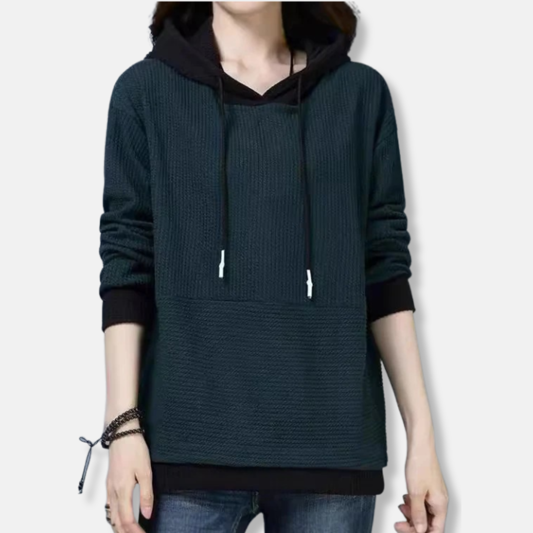 Sweat À Capuche Pour Femme En Maille Coupe Ample Longueur Tunique Capuche Ajustable