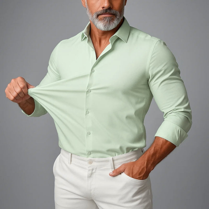 Chemise Duvant Stretch Slim Fit Pour Voyage Et Travail Confort Respirant Sans Plis Quatre Voies
