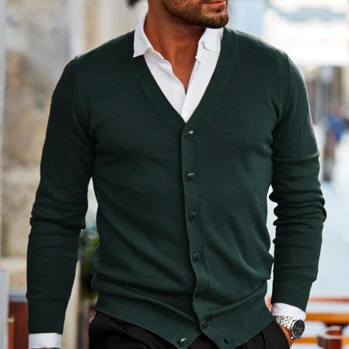Cardigan Tricoté Moderne D'Inspiration Nordique Pour Homme Par Amawinc Confort Polyvalent Automne