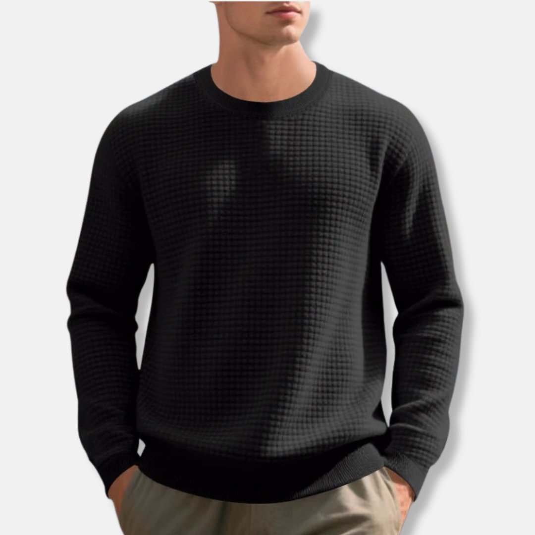Sweatshirt Mélange De Coton Coupe Ample Col Rond Poignets Et Ourlets Côtelés Pour Tenue Décontractée