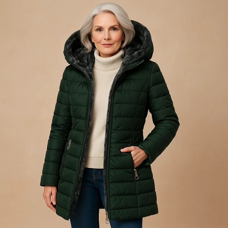 Nuvra Manteau D'Hiver Avec Doublure Peluche Et Capuche Oversize Pour Le Froid Extrême