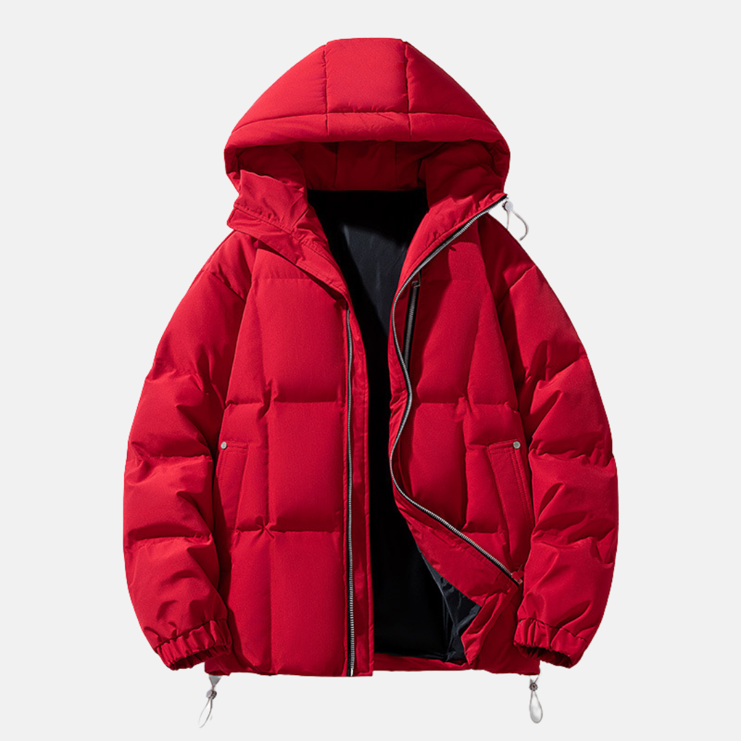 Doudoune Homme Oversize Capuche Matelassé Isolation Fermeture Zip Veste Hivernale Confortable