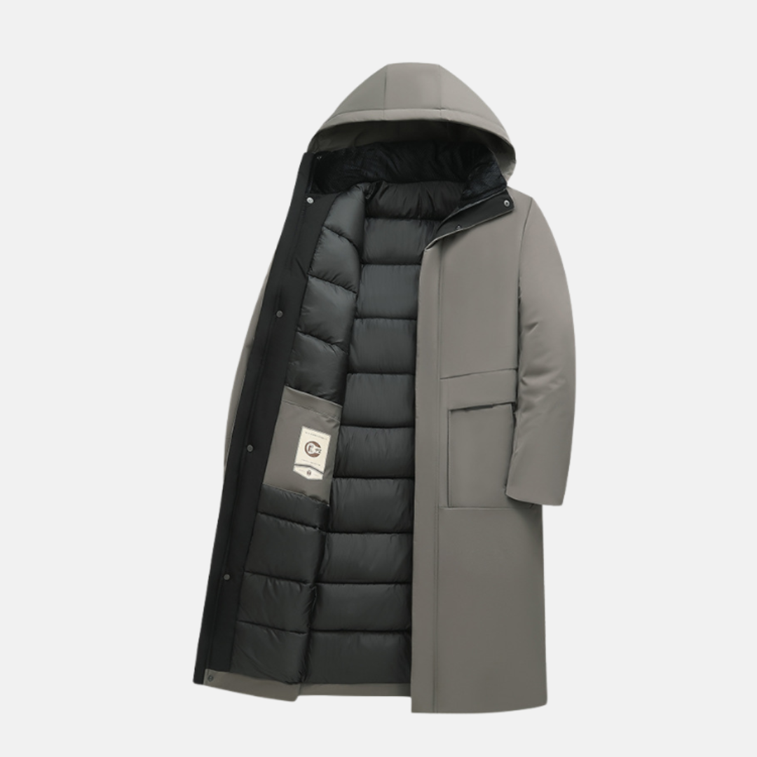 Nordisk Flair Manteau Long Pour Homme Isolé Avec Capuche Et Fermeture Par Pressions En Pleine Longueur Coupe Regular