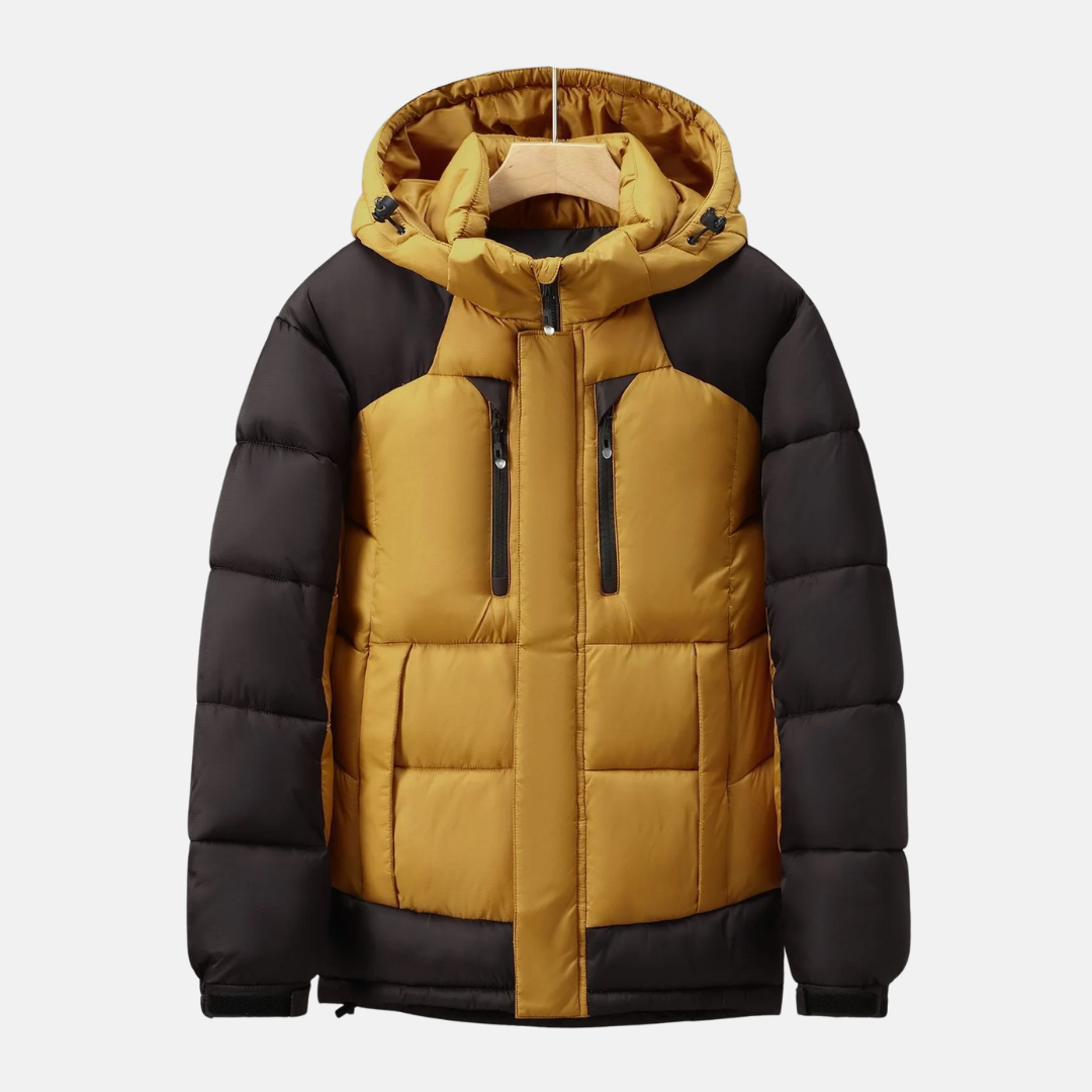 Veste Rembourrée Pour Homme Capuche Amovible Isolation Poches Sécurisées Poignets Ajustables Coupe Regular Longueur Hip