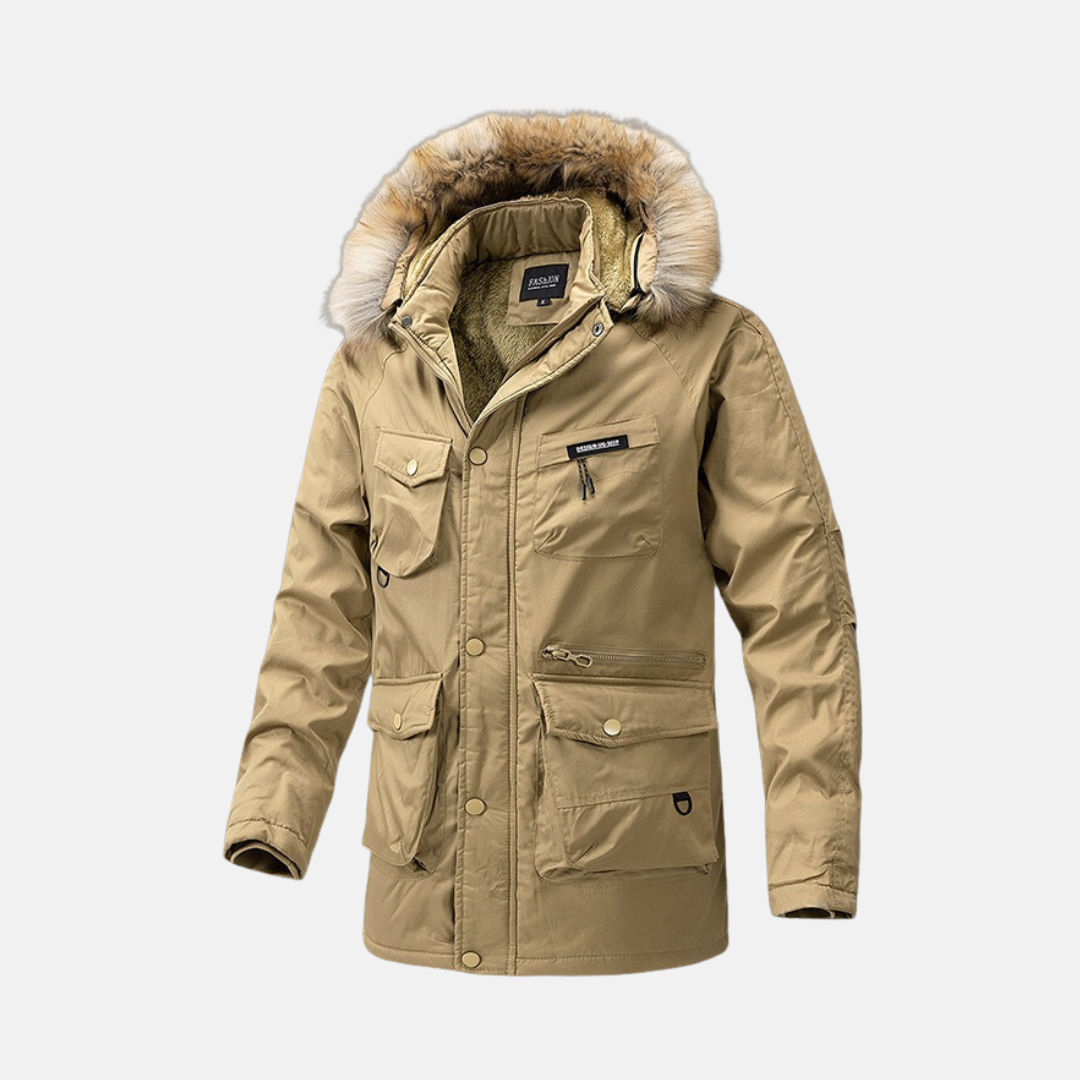 Parka Homme Amawinc Nordisk Flair Imperméable Résistant Capuche Fourrure Synthétique Amovible Coupe Ample
