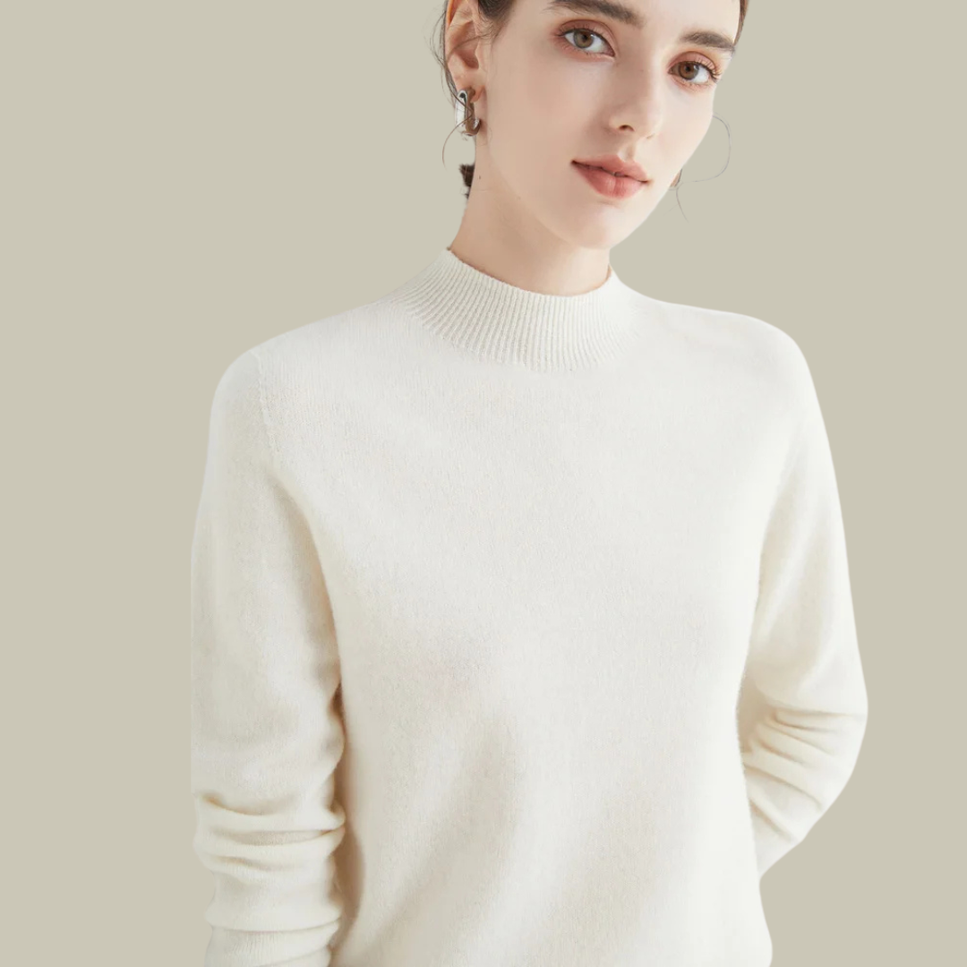Ivy Pull Femme Col Haut Ajusté En Laine Mérinos Premium Pour Bureau Et Week End Chic