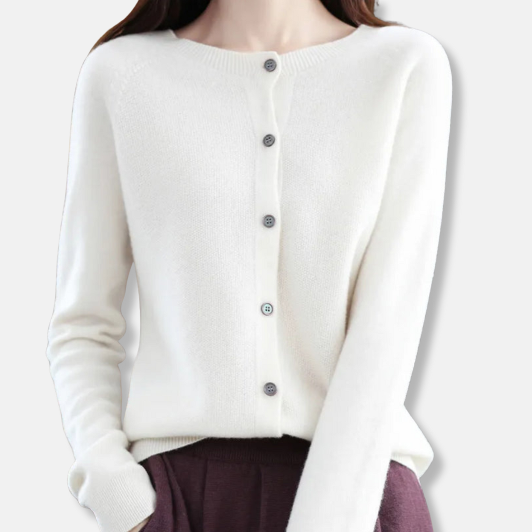 Isla Cardigan Regular Fit en Mérinos à Boutons Devant Maille côtelée pour Femme Chic