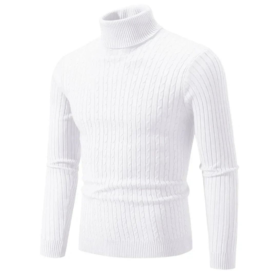 Pull Roulé Classique Aurelio En Maille Douce Et Côtelée, Col Haut Extensible Pour Tenue Décontractée Et Formelle