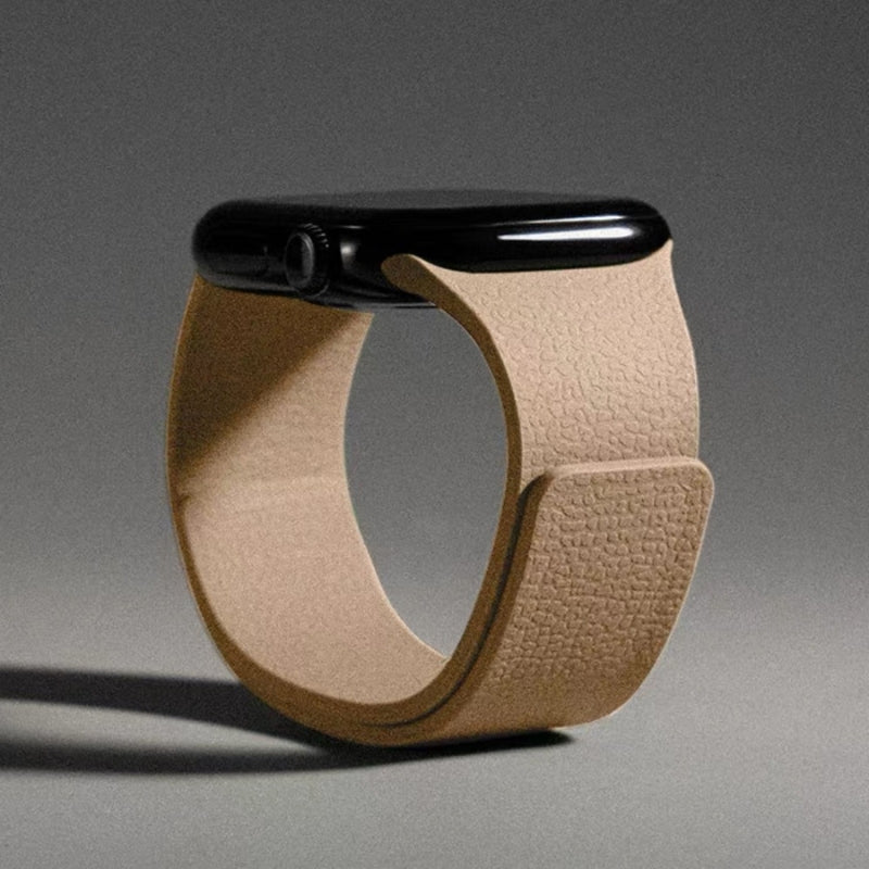 Bracelet Apple Watch Lunelink En Silicone Grainé Effet Cuir Avec Fermeture Magnétique Intégrée Conçu En France