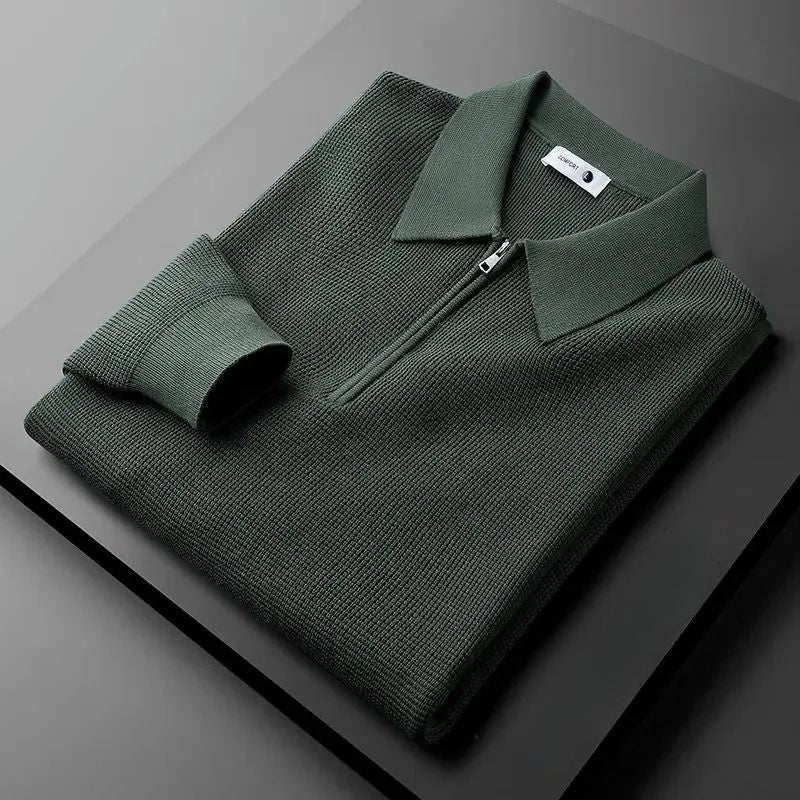 Pull Bravon à Col Zippé Unique en Maille Douce Coupe Décontractée Idéal en Superposition ou Porté Seul