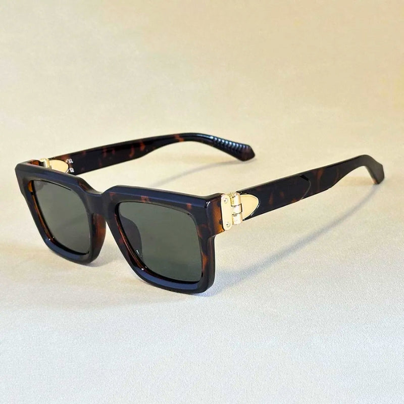 Lunettes De Soleil Lucent Et Rye Cadre Carré Mixte Acétate Et Métal Charnières Design Géométrique UV400 Protection