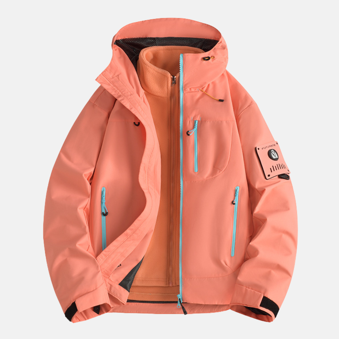 Veste 3 En 1 Pour Homme Avec Tissu Technique Pour Toutes Saisons Capuche Ajustable Et Fermeture Éclair