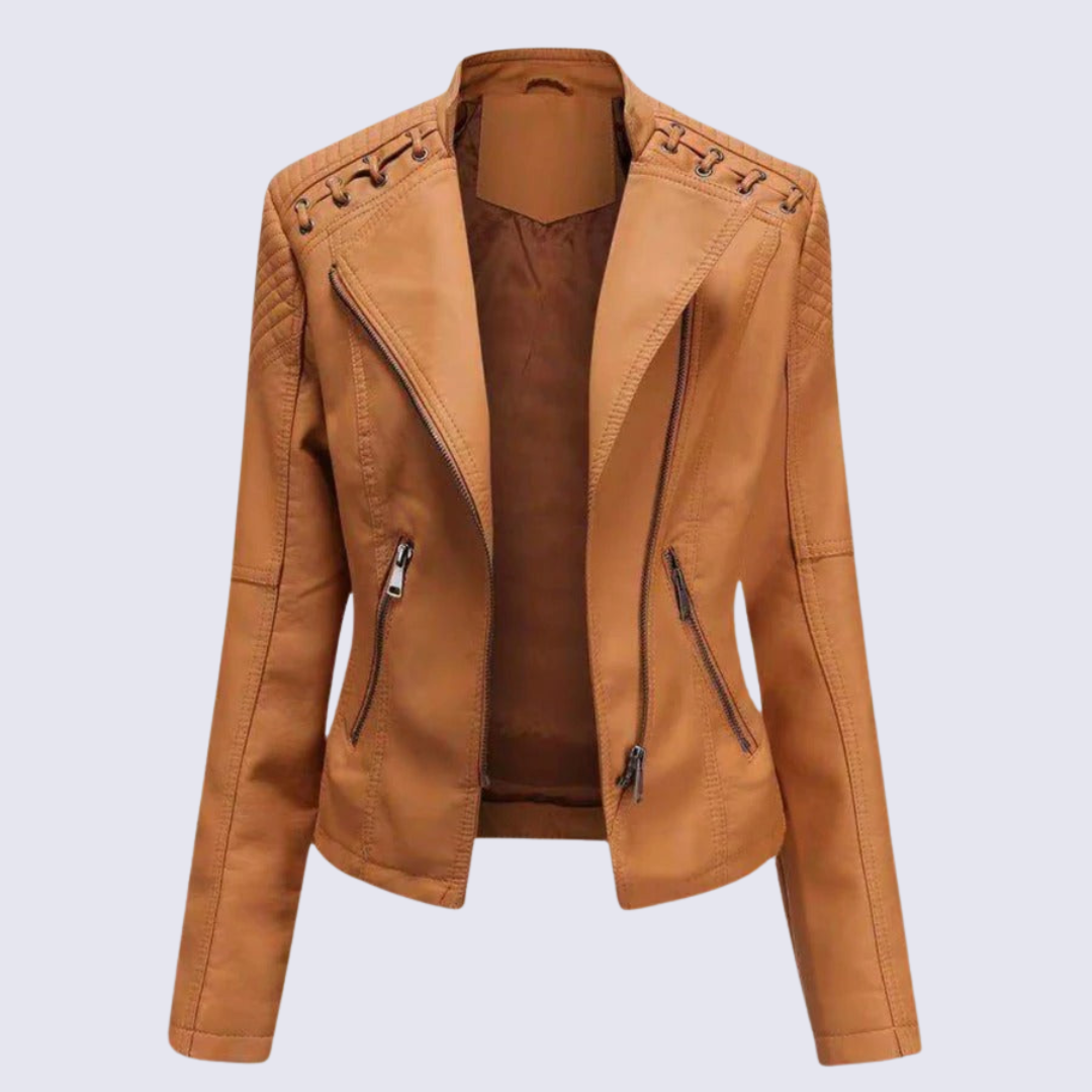 Lena Veste Femme en Faux Cuir Amawinc PU Luxe et Chic pour Temps Frais et Hiver Polyvalente