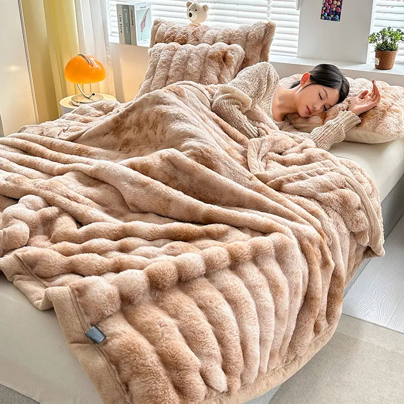 Couverture En Fausse Fourrure Moderne Avec Texture Pelucheuse Confort Doux Pour Salon Chambre Canapé