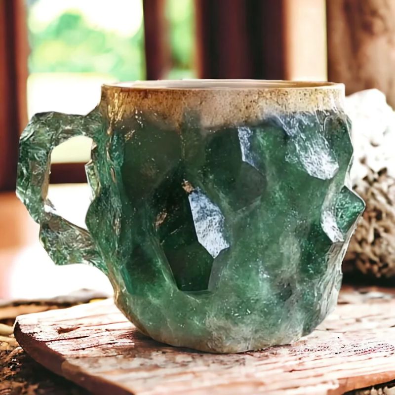 Mug Prismora En Résine Inspiré Par Textures Cristallines 300 Ml Design Unique Et Tactile